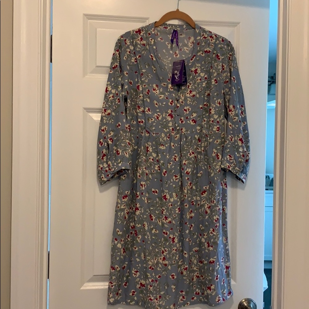 Seraphine maternity dress blue floral